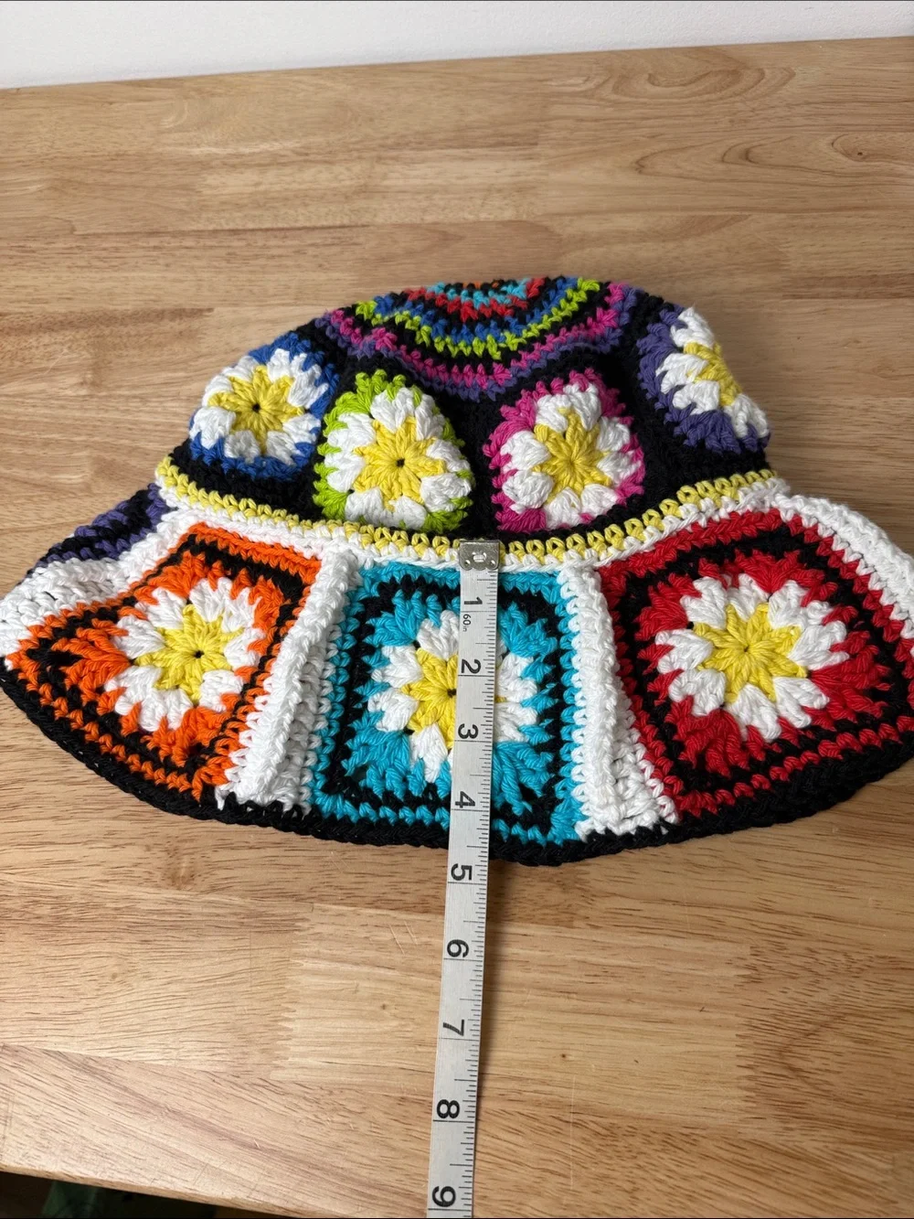 Handmade Crochet Floral Bucket Hat - Multicolor